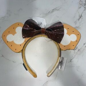 Disney s’mores Ear Headband with Brown Glitter Bow